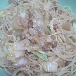 納豆白菜パスタ